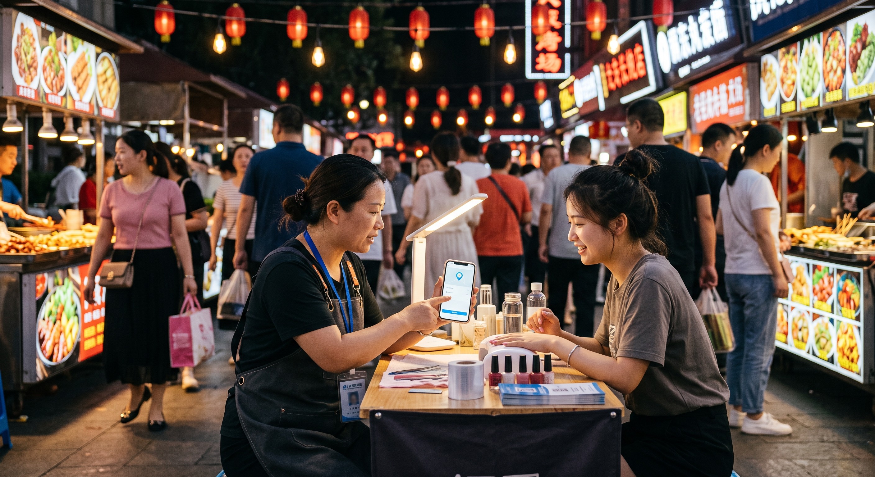 夏天夜市摆摊地推拉新：用现场免费美甲精准斩获年轻女粉，3个关键动作