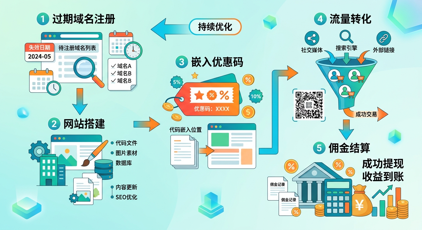 过期网赚博客老域名怎么抢注赚钱?挂载拉新首码的实操逻辑