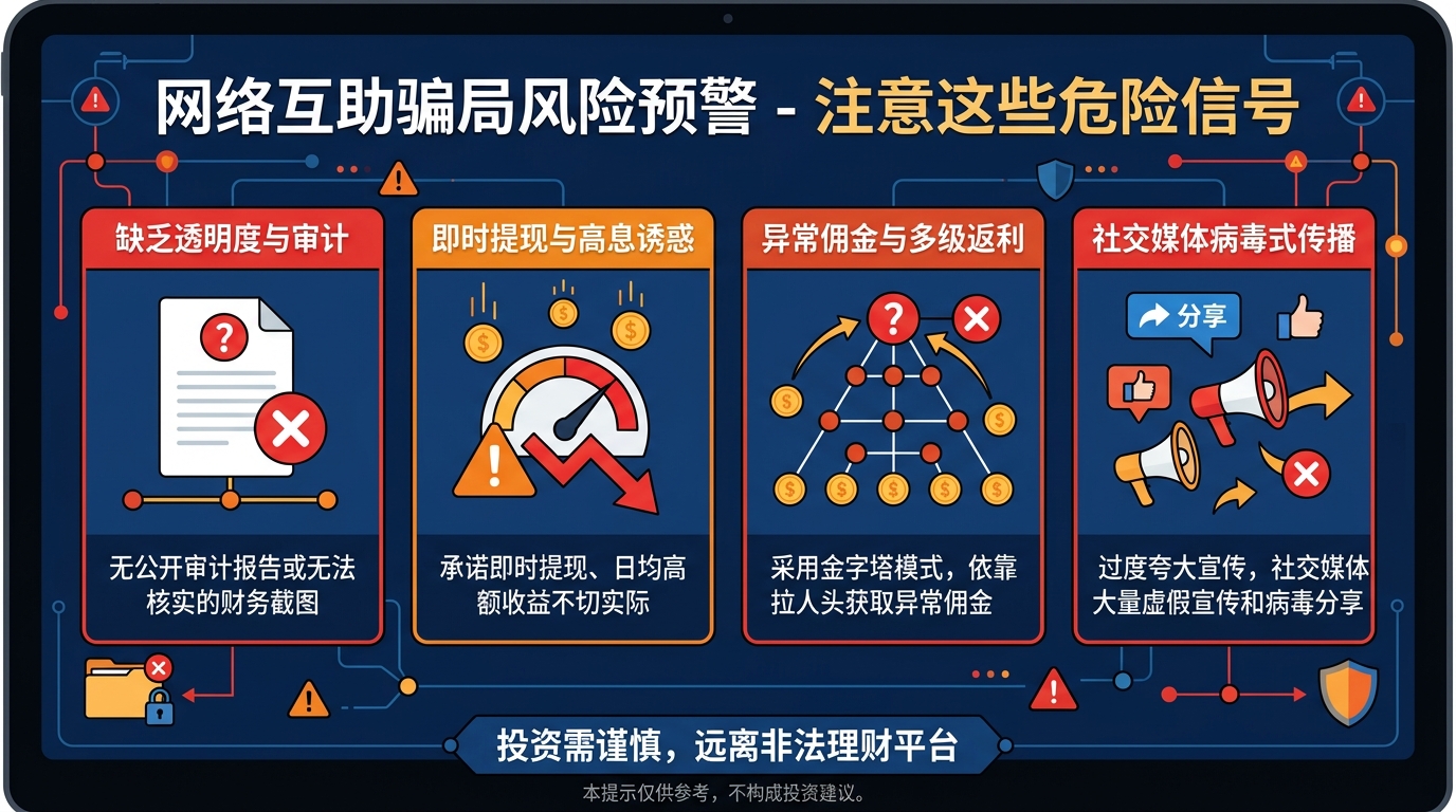 互助盘崩盘前兆：网赚圈突现“不给审核截图技巧、秒提现”拉新活动，警惕这些信号