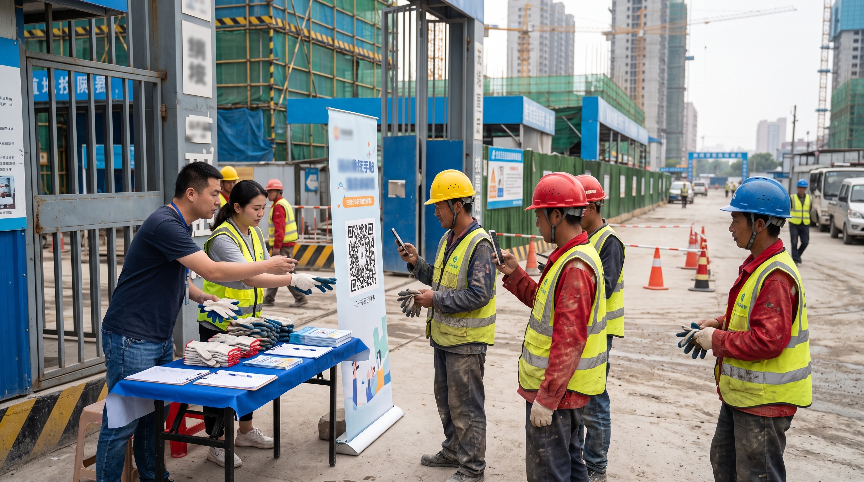 工地门口发手套做鱼泡网拉新，这套建筑工友地推方法能跑通吗